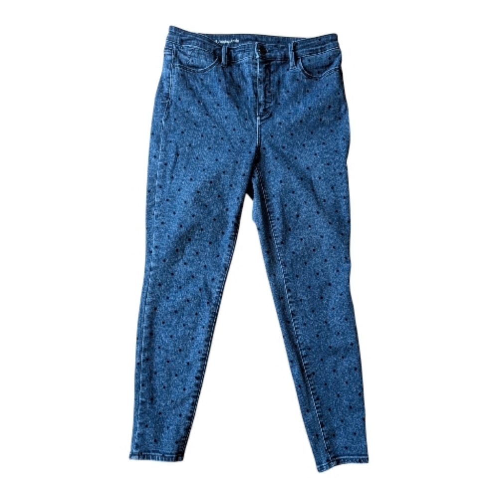 Talbots Flawless High Waist Jegging Ankle Polka Dot Jeans Size 10p